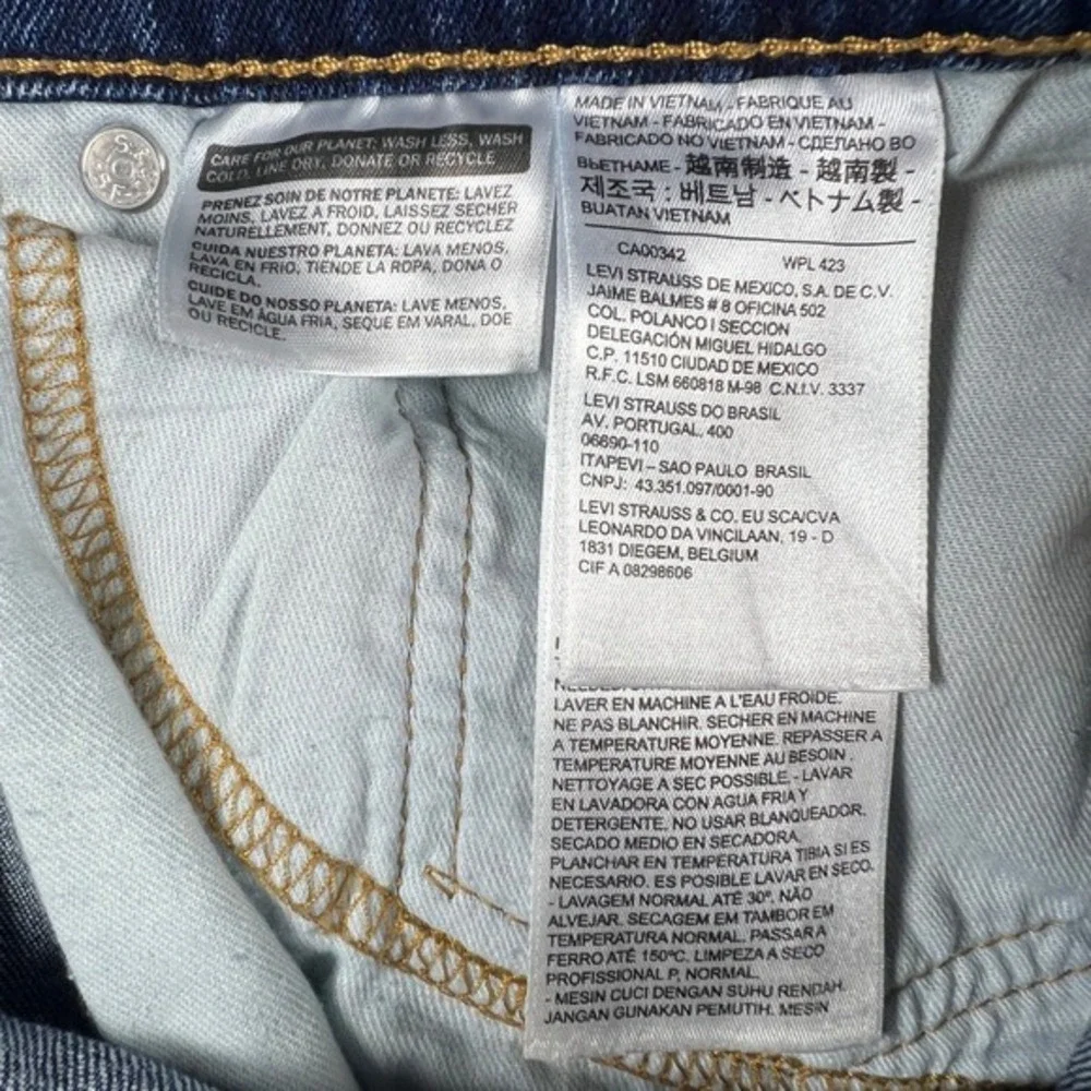 Levis 505 Regular Fit Dark‎ Wash Straight Leg Jeans Mens 38x30 Blue Denim